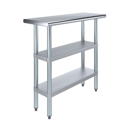 AMGOOD 14x36 Prep Table with Stainless Steel Top and 2 Shelves AMG WT-1436-2SH